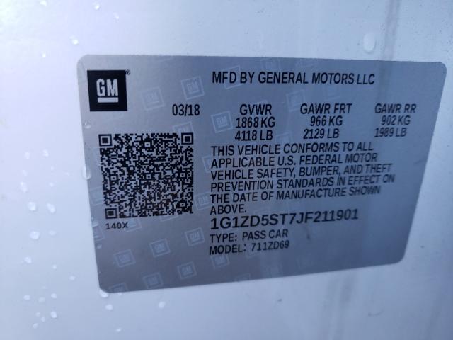 Photo 9 VIN: 1G1ZD5ST7JF211901 - CHEVROLET MALIBU LT 