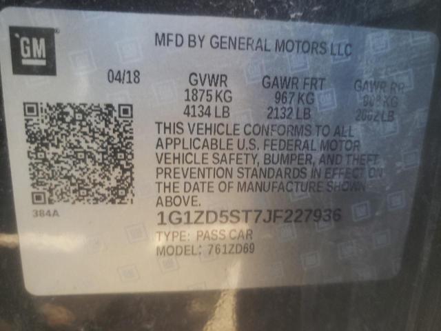 Photo 11 VIN: 1G1ZD5ST7JF227936 - CHEVROLET MALIBU LT 