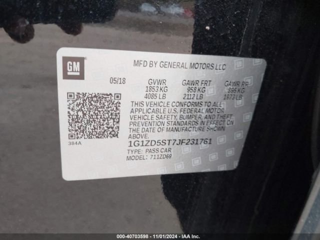 Photo 8 VIN: 1G1ZD5ST7JF231761 - CHEVROLET MALIBU 