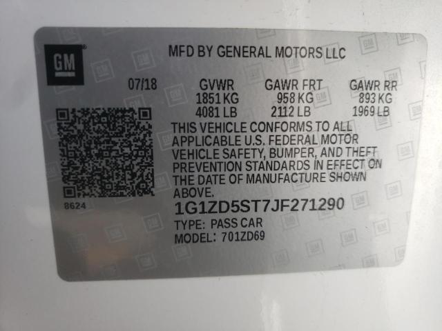 Photo 9 VIN: 1G1ZD5ST7JF271290 - CHEVROLET MALIBU 