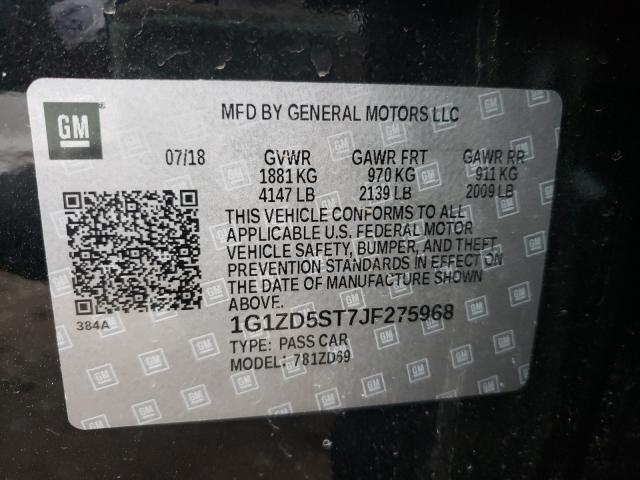 Photo 9 VIN: 1G1ZD5ST7JF275968 - CHEVROLET MALIBU LT 