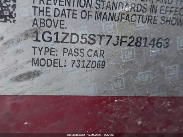 Photo 8 VIN: 1G1ZD5ST7JF281463 - CHEVROLET MALIBU 