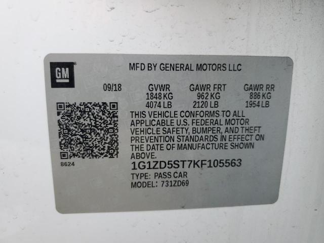 Photo 11 VIN: 1G1ZD5ST7KF105563 - CHEVROLET MALIBU 