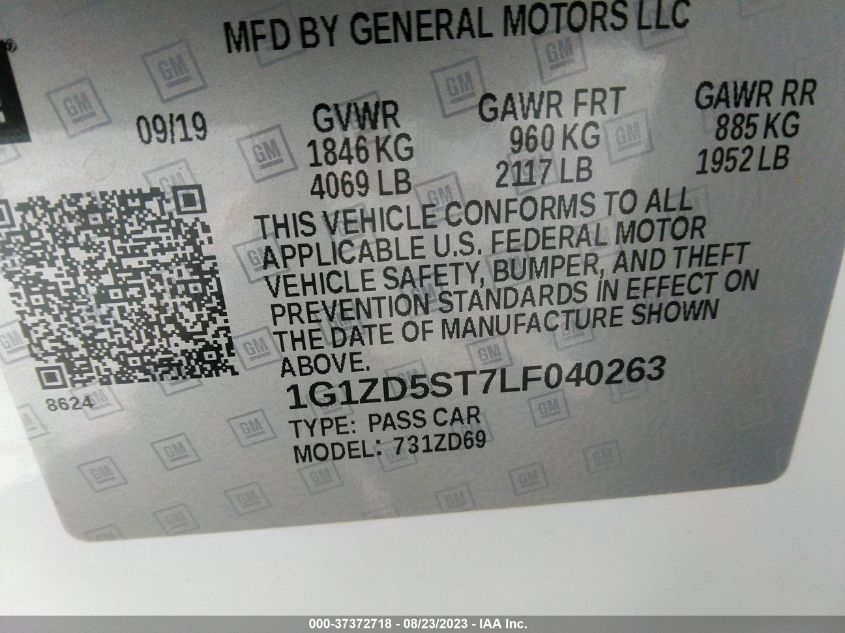 Photo 8 VIN: 1G1ZD5ST7LF040263 - CHEVROLET MALIBU 