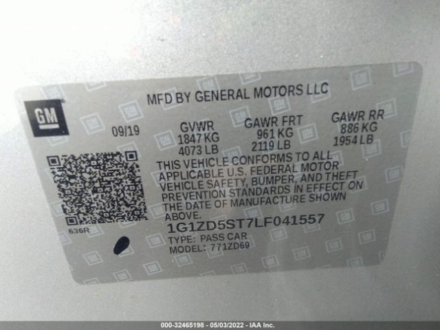 Photo 8 VIN: 1G1ZD5ST7LF041557 - CHEVROLET MALIBU 