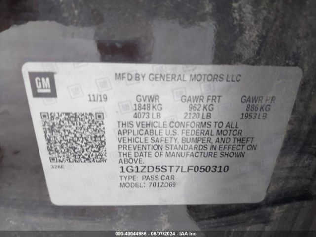 Photo 8 VIN: 1G1ZD5ST7LF050310 - CHEVROLET MALIBU 