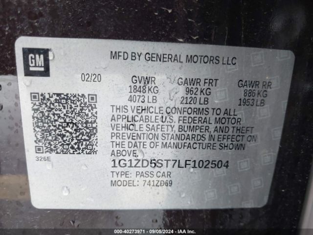 Photo 8 VIN: 1G1ZD5ST7LF102504 - CHEVROLET MALIBU 