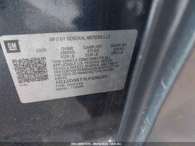 Photo 8 VIN: 1G1ZD5ST7LF104107 - CHEVROLET MALIBU 