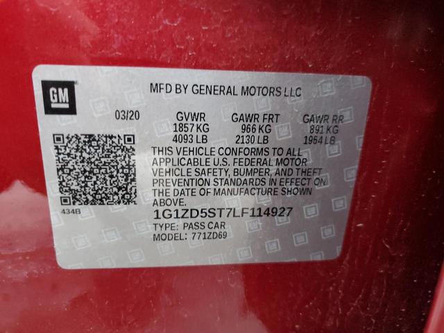 Photo 11 VIN: 1G1ZD5ST7LF114927 - CHEVROLET MALIBU LT 