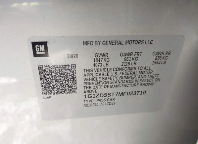 Photo 8 VIN: 1G1ZD5ST7MF023710 - CHEVROLET MALIBU 