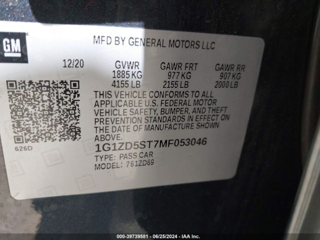 Photo 8 VIN: 1G1ZD5ST7MF053046 - CHEVROLET MALIBU 