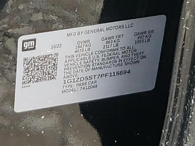 Photo 11 VIN: 1G1ZD5ST7PF115694 - CHEVROLET MALIBU LT 