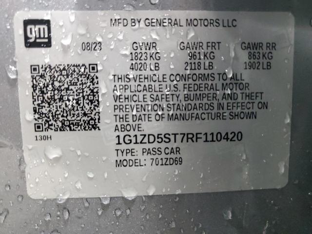 Photo 12 VIN: 1G1ZD5ST7RF110420 - CHEVROLET MALIBU LT 