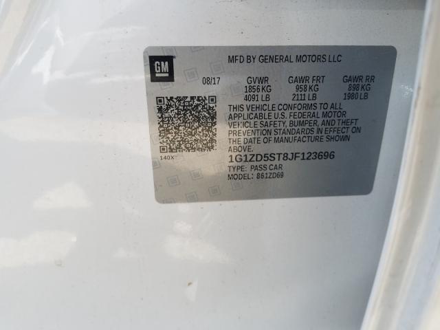 Photo 9 VIN: 1G1ZD5ST8JF123696 - CHEVROLET MALIBU LT 