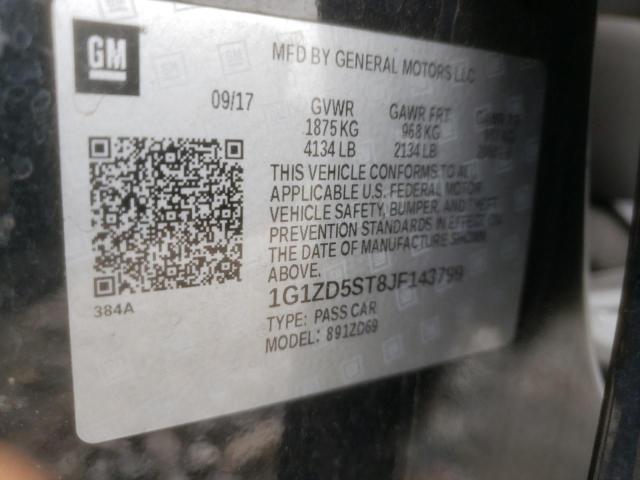 Photo 9 VIN: 1G1ZD5ST8JF143799 - CHEVROLET MALIBU LT 