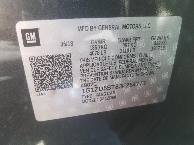 Photo 9 VIN: 1G1ZD5ST8JF254773 - CHEVROLET MALIBU 