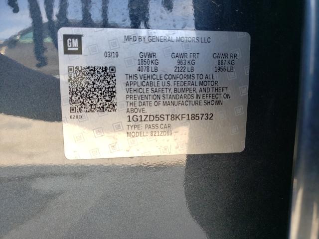 Photo 9 VIN: 1G1ZD5ST8KF185732 - CHEVROLET MALIBU LT 