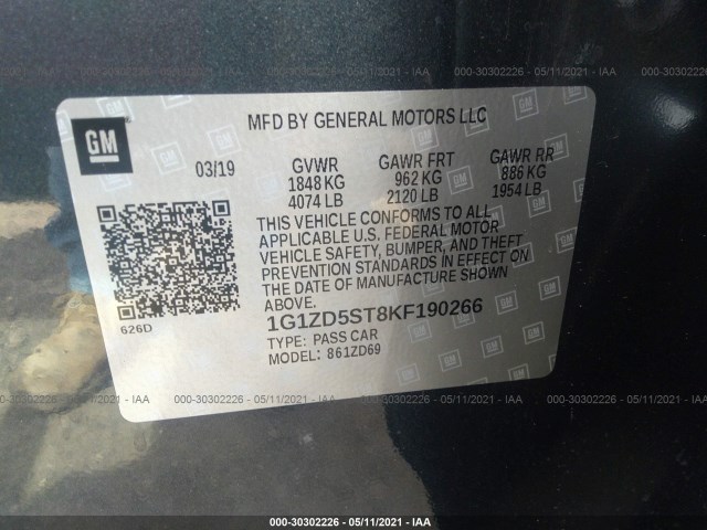 Photo 8 VIN: 1G1ZD5ST8KF190266 - CHEVROLET MALIBU 