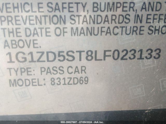 Photo 8 VIN: 1G1ZD5ST8LF023133 - CHEVROLET MALIBU 