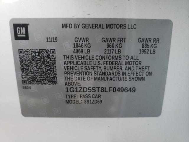 Photo 9 VIN: 1G1ZD5ST8LF049649 - CHEVROLET MALIBU LT 