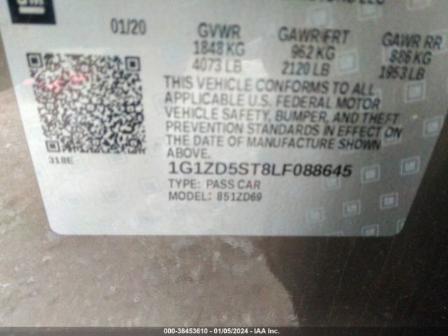 Photo 8 VIN: 1G1ZD5ST8LF088645 - CHEVROLET MALIBU 