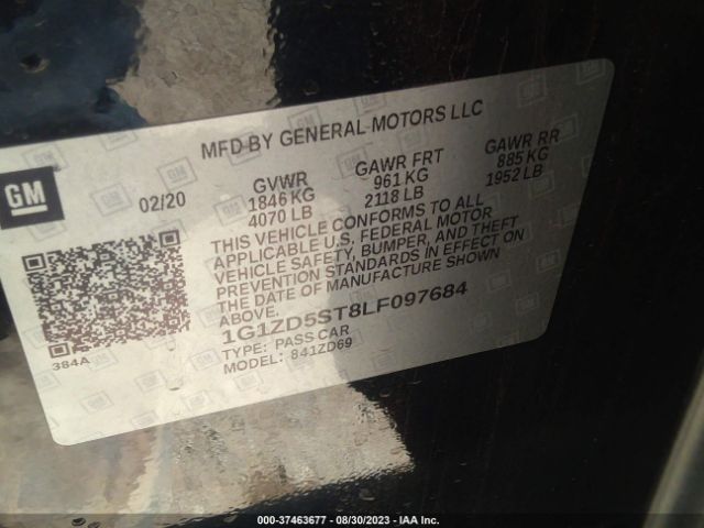 Photo 8 VIN: 1G1ZD5ST8LF097684 - CHEVROLET MALIBU 