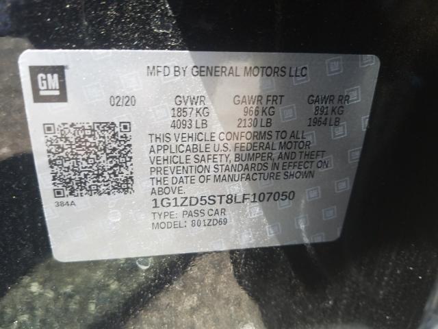 Photo 9 VIN: 1G1ZD5ST8LF107050 - CHEVROLET MALIBU LT 