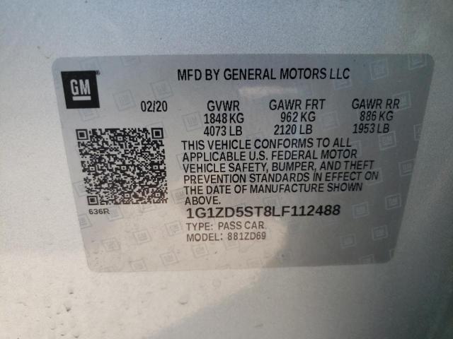 Photo 9 VIN: 1G1ZD5ST8LF112488 - CHEVROLET MALIBU LT 