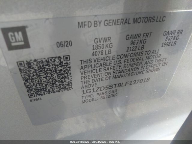 Photo 8 VIN: 1G1ZD5ST8LF137018 - CHEVROLET MALIBU 