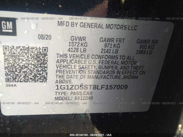 Photo 8 VIN: 1G1ZD5ST8LF157009 - CHEVROLET MALIBU 