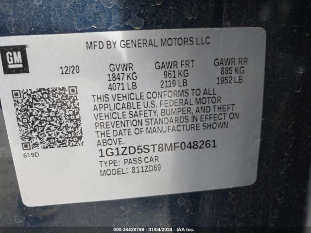 Photo 8 VIN: 1G1ZD5ST8MF048261 - CHEVROLET MALIBU 