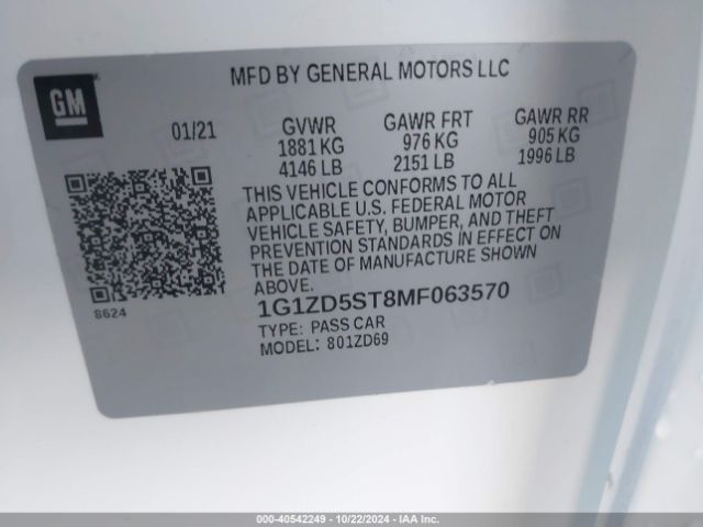 Photo 8 VIN: 1G1ZD5ST8MF063570 - CHEVROLET MALIBU 