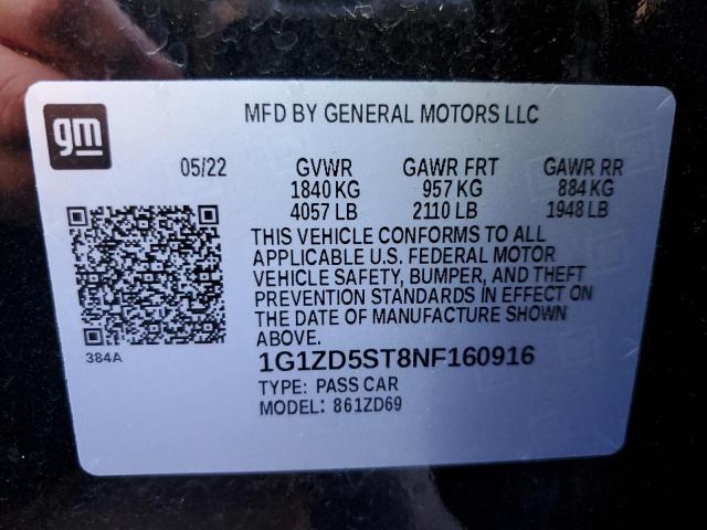 Photo 11 VIN: 1G1ZD5ST8NF160916 - CHEVROLET MALIBU 