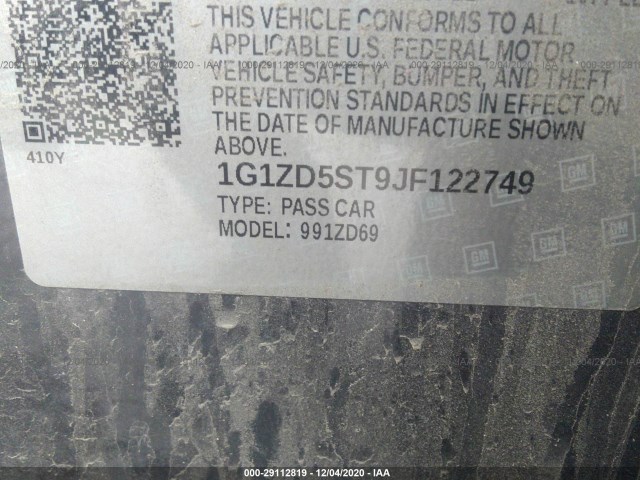 Photo 8 VIN: 1G1ZD5ST9JF122749 - CHEVROLET MALIBU 