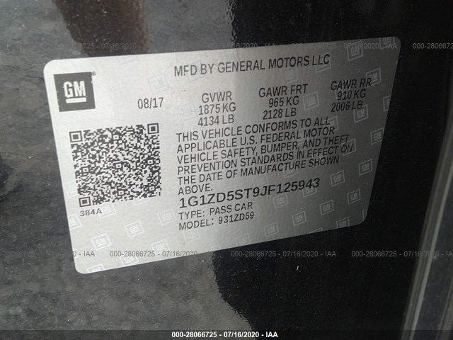 Photo 8 VIN: 1G1ZD5ST9JF125943 - CHEVROLET MALIBU 