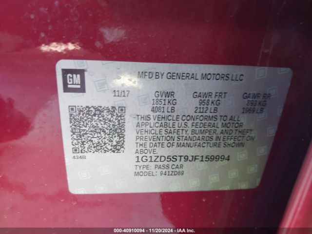 Photo 8 VIN: 1G1ZD5ST9JF159994 - CHEVROLET MALIBU 