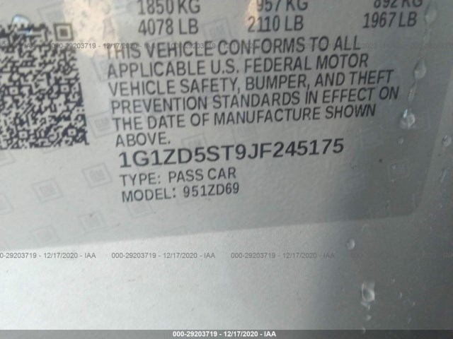 Photo 8 VIN: 1G1ZD5ST9JF245175 - CHEVROLET MALIBU 