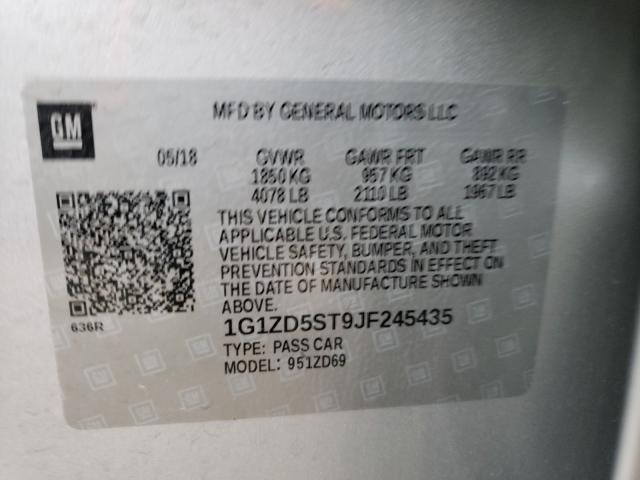 Photo 9 VIN: 1G1ZD5ST9JF245435 - CHEVROLET MALIBU LT 