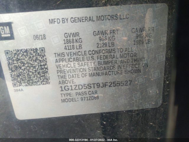 Photo 8 VIN: 1G1ZD5ST9JF255527 - CHEVROLET MALIBU 