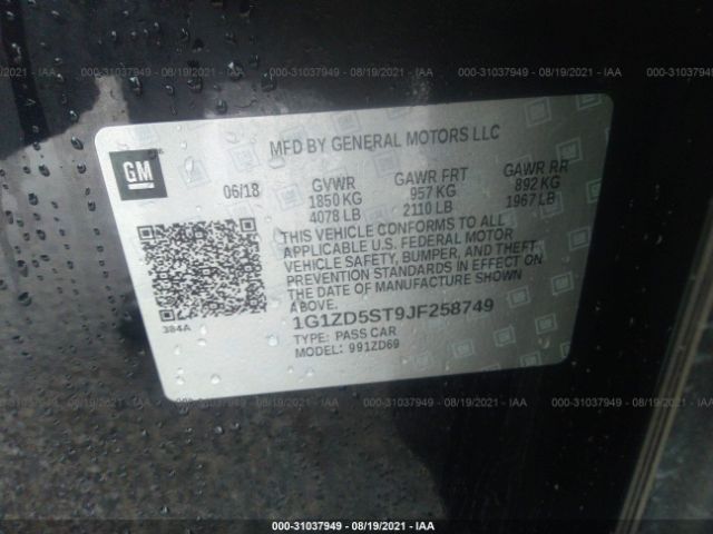 Photo 8 VIN: 1G1ZD5ST9JF258749 - CHEVROLET MALIBU 