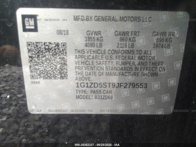 Photo 8 VIN: 1G1ZD5ST9JF279553 - CHEVROLET MALIBU 