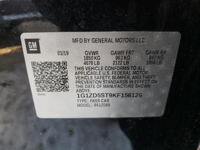 Photo 9 VIN: 1G1ZD5ST9KF156126 - CHEVROLET MALIBU LT 