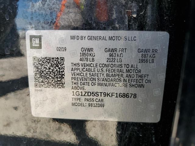 Photo 9 VIN: 1G1ZD5ST9KF168678 - CHEVROLET MALIBU LT 