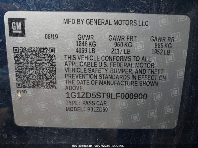 Photo 8 VIN: 1G1ZD5ST9LF000900 - CHEVROLET MALIBU 