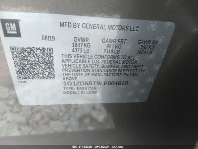 Photo 8 VIN: 1G1ZD5ST9LF004610 - CHEVROLET MALIBU 