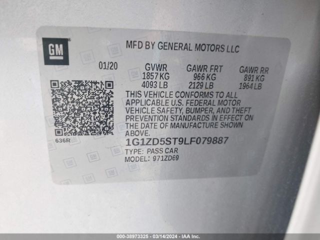 Photo 8 VIN: 1G1ZD5ST9LF079887 - CHEVROLET MALIBU 