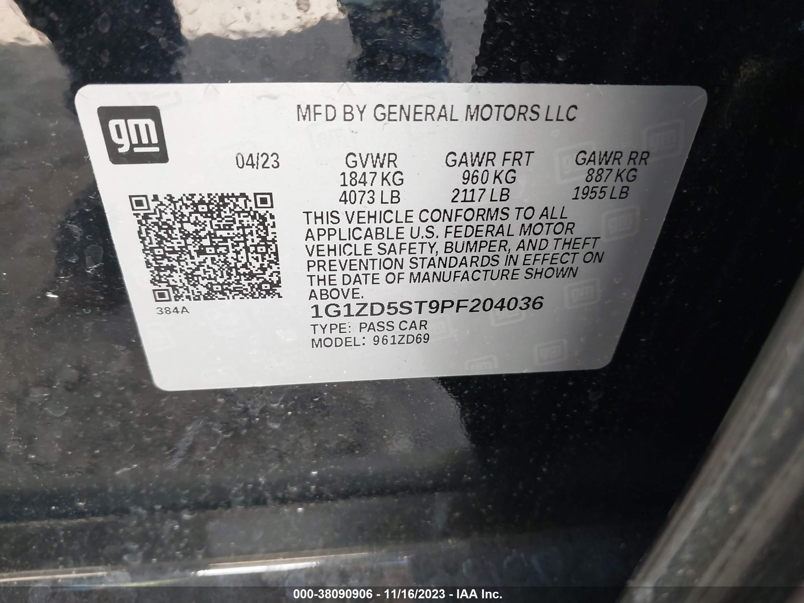 Photo 8 VIN: 1G1ZD5ST9PF204036 - CHEVROLET MALIBU 