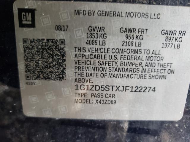 Photo 9 VIN: 1G1ZD5STXJF122274 - CHEVROLET MALIBU 