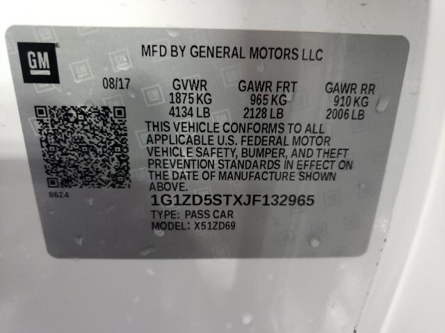 Photo 12 VIN: 1G1ZD5STXJF132965 - CHEVROLET MALIBU LT 