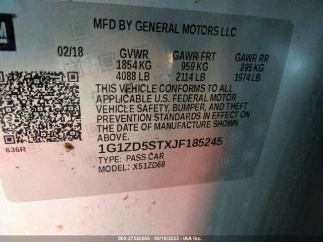 Photo 8 VIN: 1G1ZD5STXJF185245 - CHEVROLET MALIBU 